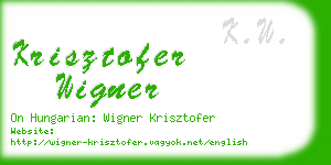 krisztofer wigner business card